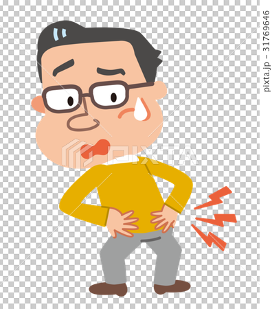 男性　更年期　腰痛　イラスト 31769646