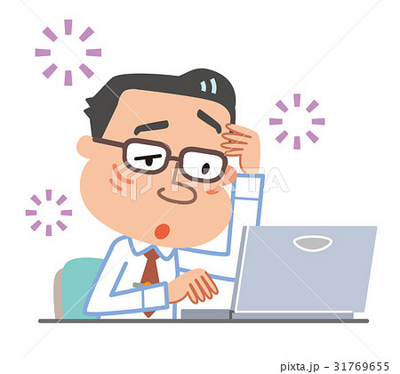 男性 更年期 集中量低下 視力低下 イラスト 男性 更年期 集中量低下 視力低下 イラスト 31769655