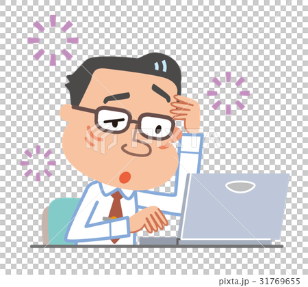 男性 更年期 集中量低下 視力低下 イラスト 男性 更年期 集中量低下 視力低下 イラスト 31769655
