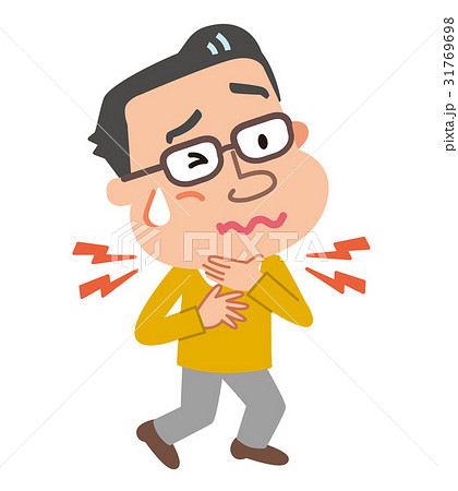 男性　更年期　喉のつかえ　イラスト 31769698