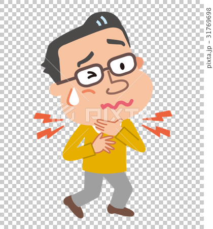 男性　更年期　喉のつかえ　イラスト 31769698