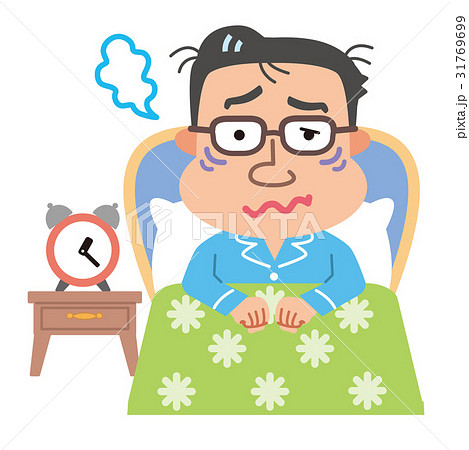 男性　更年期　不眠症　イラスト 31769699