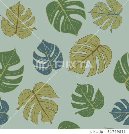 green leaf pattern ,seamless sketch vector. 31769851