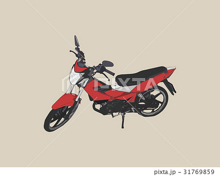 old and red motorbike sketch vector. 31769859