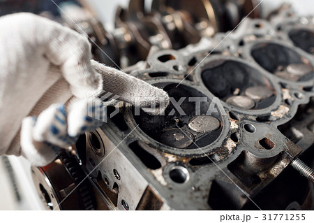 Camshaft close up, Four valve per cylinder system 31771255