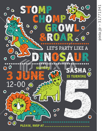 Invitation dinosaurs party birthday. 31771341