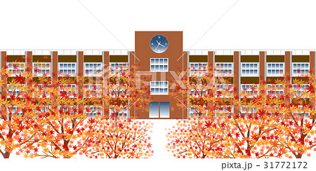 단풍 가을 학교 배경 - 스톡일러스트 [31772172] - Pixta