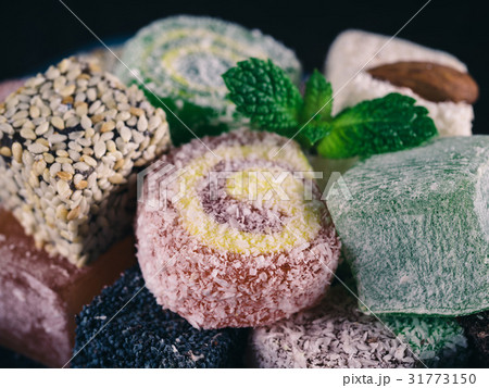 Turkish delight assortment close up Turkish delight assortment close up 31773150