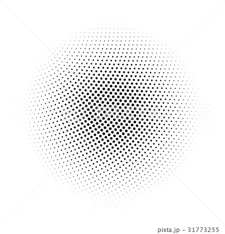 Black abstract halftone circle made of dots in 31773255