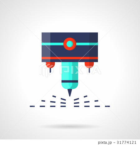CNC laser machine flat color vector icon CNC laser machine flat color vector icon 31774121