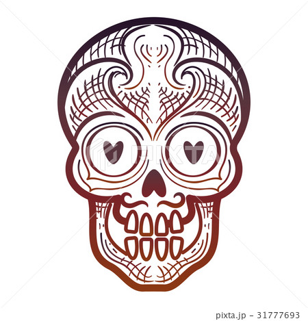 Decorative calavera or skull isolated icon 31777693
