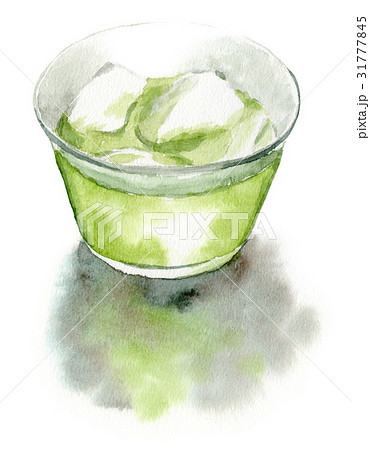 冷たい緑茶のイラスト素材