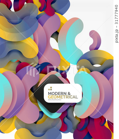 Abstract color geometric round shapes on white 31777940
