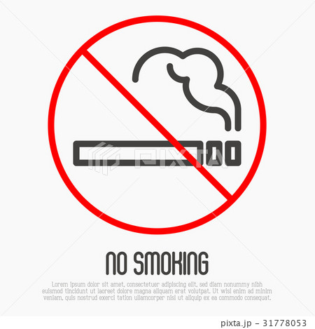 No smoking thin line sign. Vector illustration. 31778053