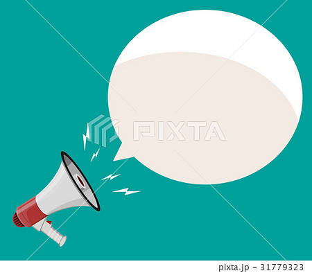 Loudspeaker or megaphone and speech balloon. 31779323