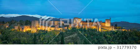 Panorama of Alhambra fortress in Granada Panorama of Alhambra fortress in Granada 31779370