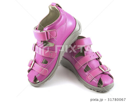Pink shoes on white background 31780067