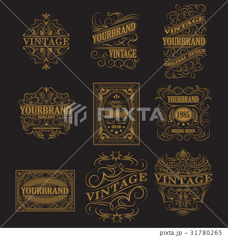 Antique label, vintage frame design, retro logo. 31780265