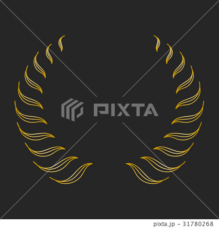 Gold award laurel wreath on dark background. 31780268