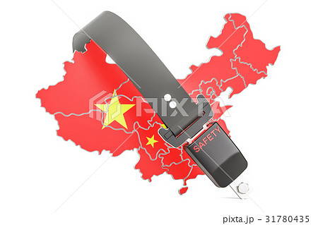 Chinese map with safety belt. Security 31780435