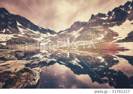 Color toned lake in High Tatra Mountains. 31781227