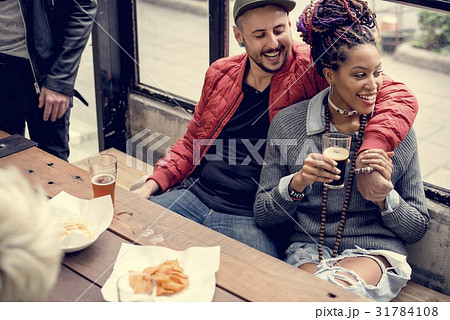Couple Man Hug Woman Drinks Couple Man Hug Woman Drinks 31784108