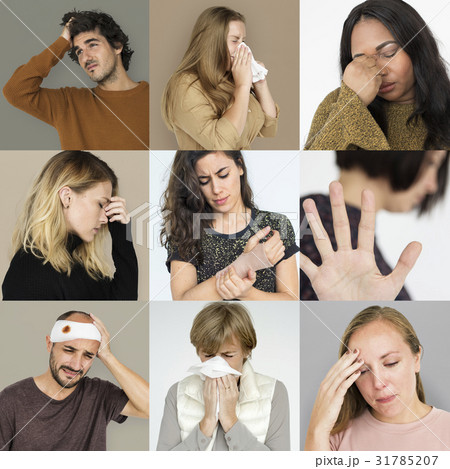 Collection of sickness people in pain Collection of sickness people in pain 31785207