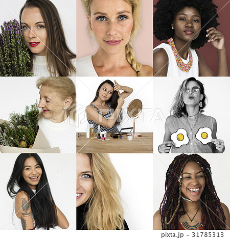 Collages diverse ethnic cheerful people 31785313