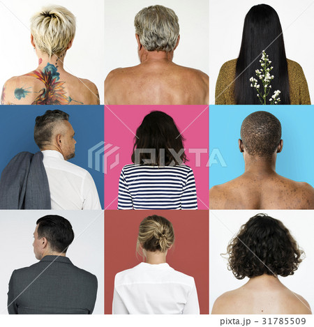 Collages diverse people backview concept 31785509