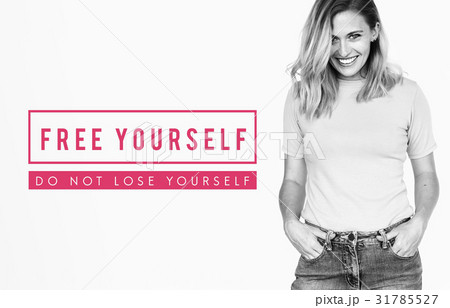 Free yourself phrase text studio people 31785527