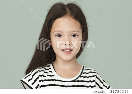 Little Girl Smile Face Expression Studio Portriat Little Girl Smile Face Expression Studio Portriat 31786215