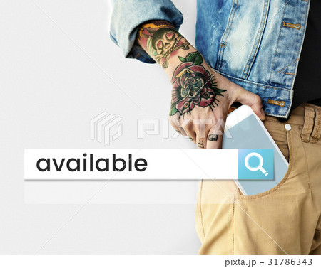 Hand holding digital device network graphic in pocket Hand holding digital device network graphic in pocket 31786343