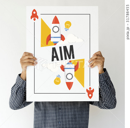 Man holding network graphic overlay billboard covering face 31786455