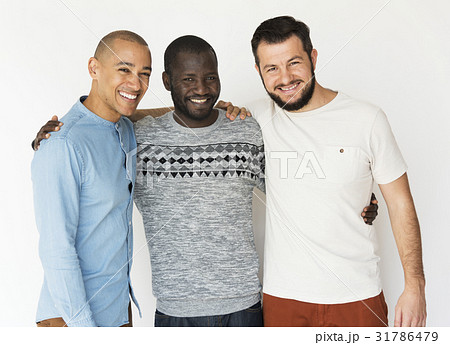 Diversity Men Stand Together Face Expression Studio Protrait 31786479