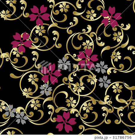 和柄 唐草模様のイラスト素材