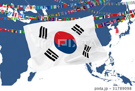 世界地図とガーランド 31789098