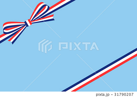 ギフト包装 フランス国旗模様のリボンのイラスト素材