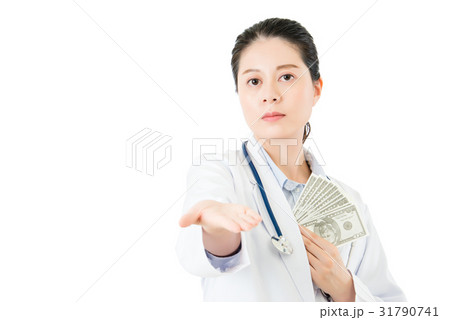 asian woman doctor ask money bribery for income 31790741