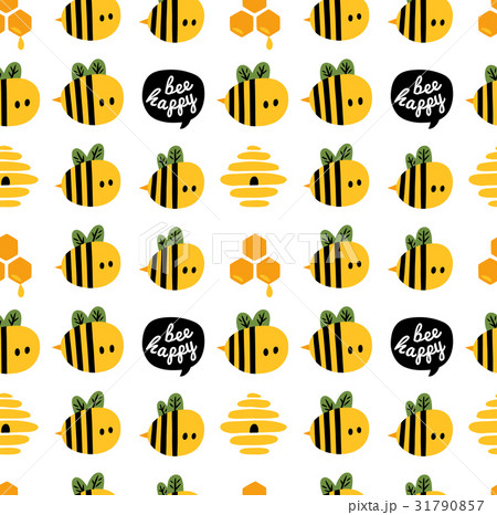 Seamless pattern with cartoon bees and beehive for Seamless pattern with cartoon bees and beehive for 31790857