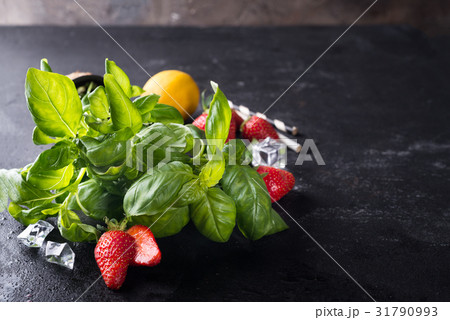 Ingredients for homemade strawberry lemonade Ingredients for homemade strawberry lemonade 31790993