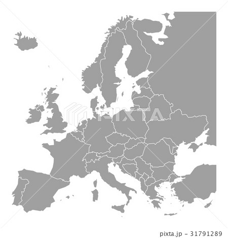 Blank map of Europe. Simplified vector map in grey 31791289