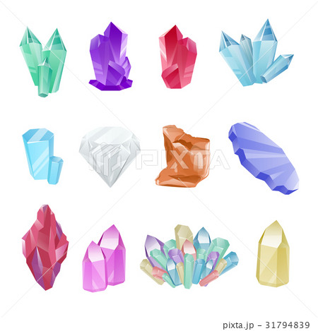 Vector set of crystals, gems and diamonds 31794839