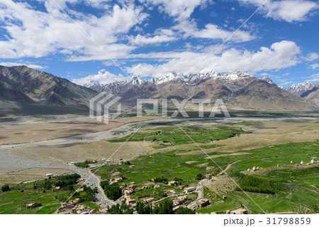 Zanskar valley landscape view from Karsha Gonpa Zanskar valley landscape view from Karsha Gonpa 31798859