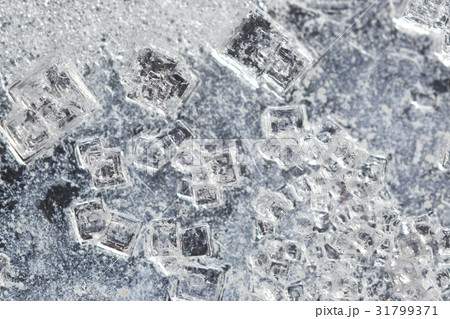 塩（塩化ナトリウム）の結晶ー顕微鏡写真 31799371