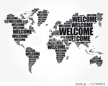 WELCOME World Map in Typographyのイラスト素材 [31799601] - PIXTA