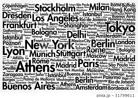Cities in the World related word cloud 31799611