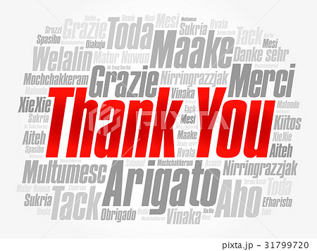 thank you word cloud backgroundのイラスト素材 31799720 pixta
