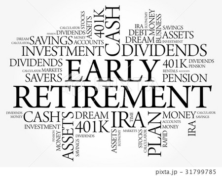 Early Retirement word cloud collage 31799785