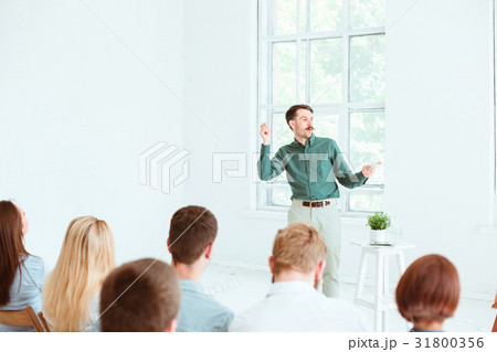 Speaker at Business Meeting in the conference hall Speaker at Business Meeting in the conference hall 31800356