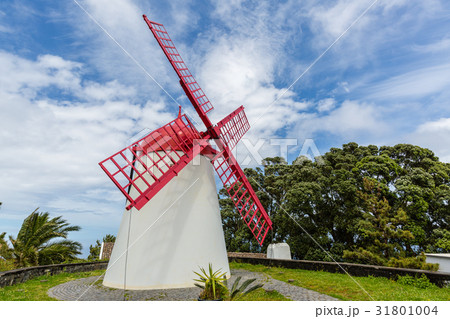 Pico Vermelho windmill on the coast of Sao Miguel Pico Vermelho windmill on the coast of Sao Miguel 31801004